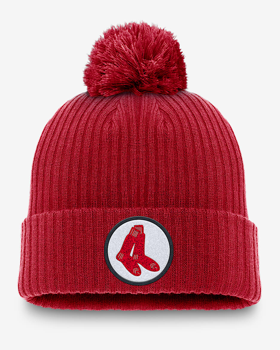 Boston Red Sox Cooperstown Peak Men s Nike MLB Cuffed Pom Beanie